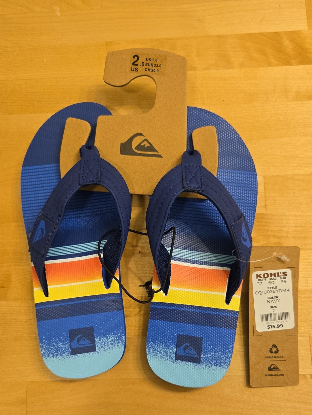 NWT Quicksilver Flip Flops